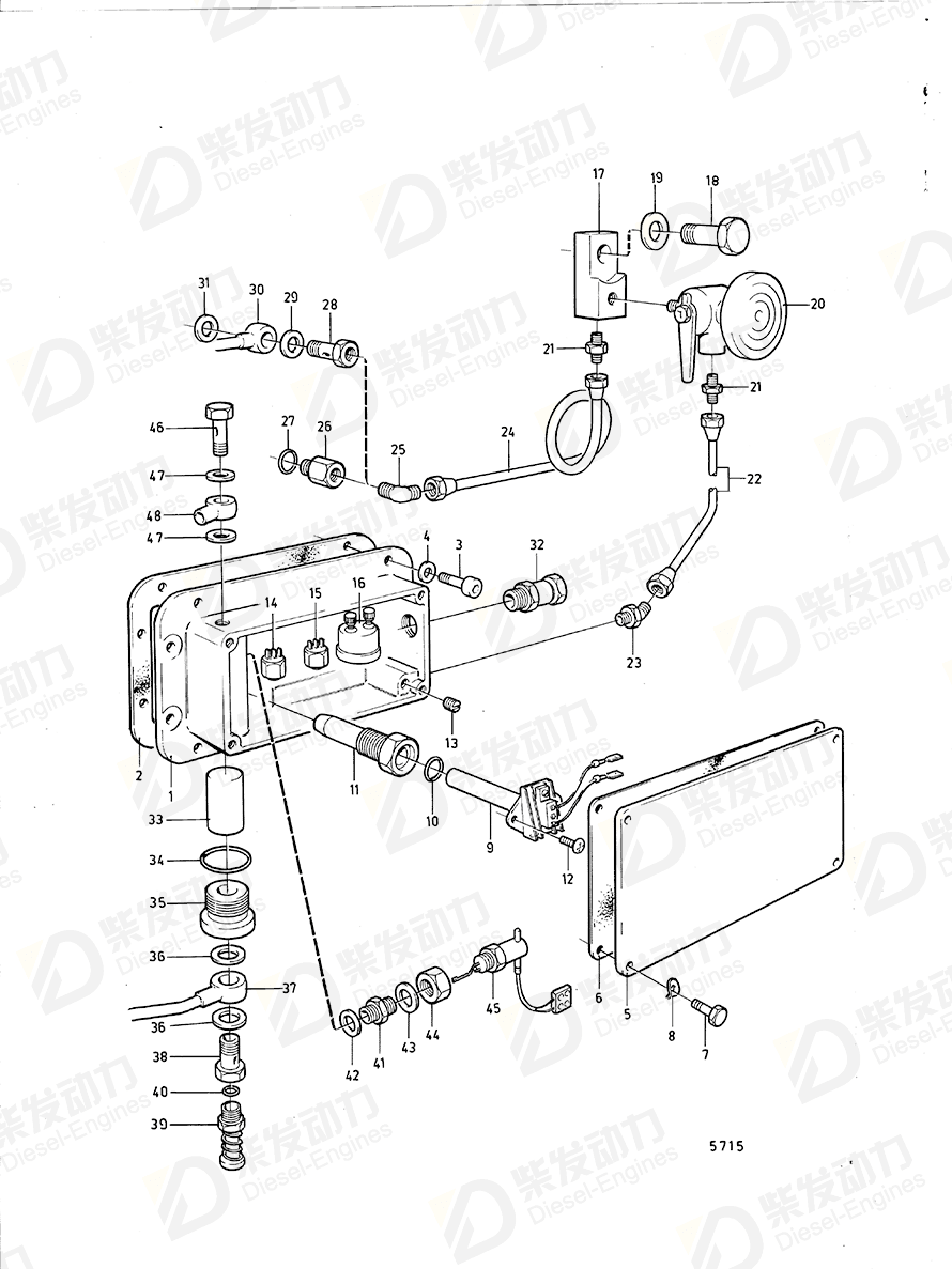 VOLVO Oil pipe 844265 Drawing